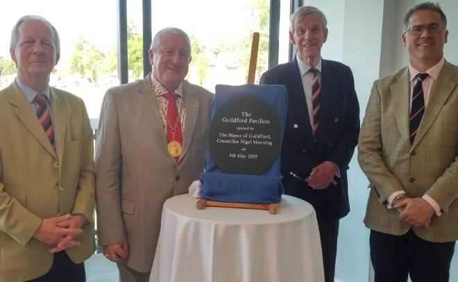 Opening the new pavilion at Guildford Cricket Club, May 2018